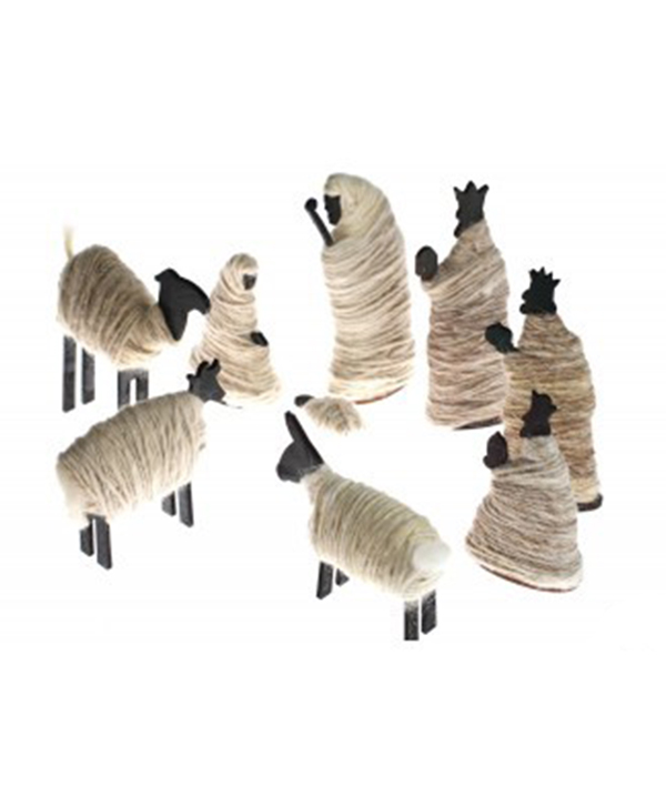 Natività in lana (9 pezzi)